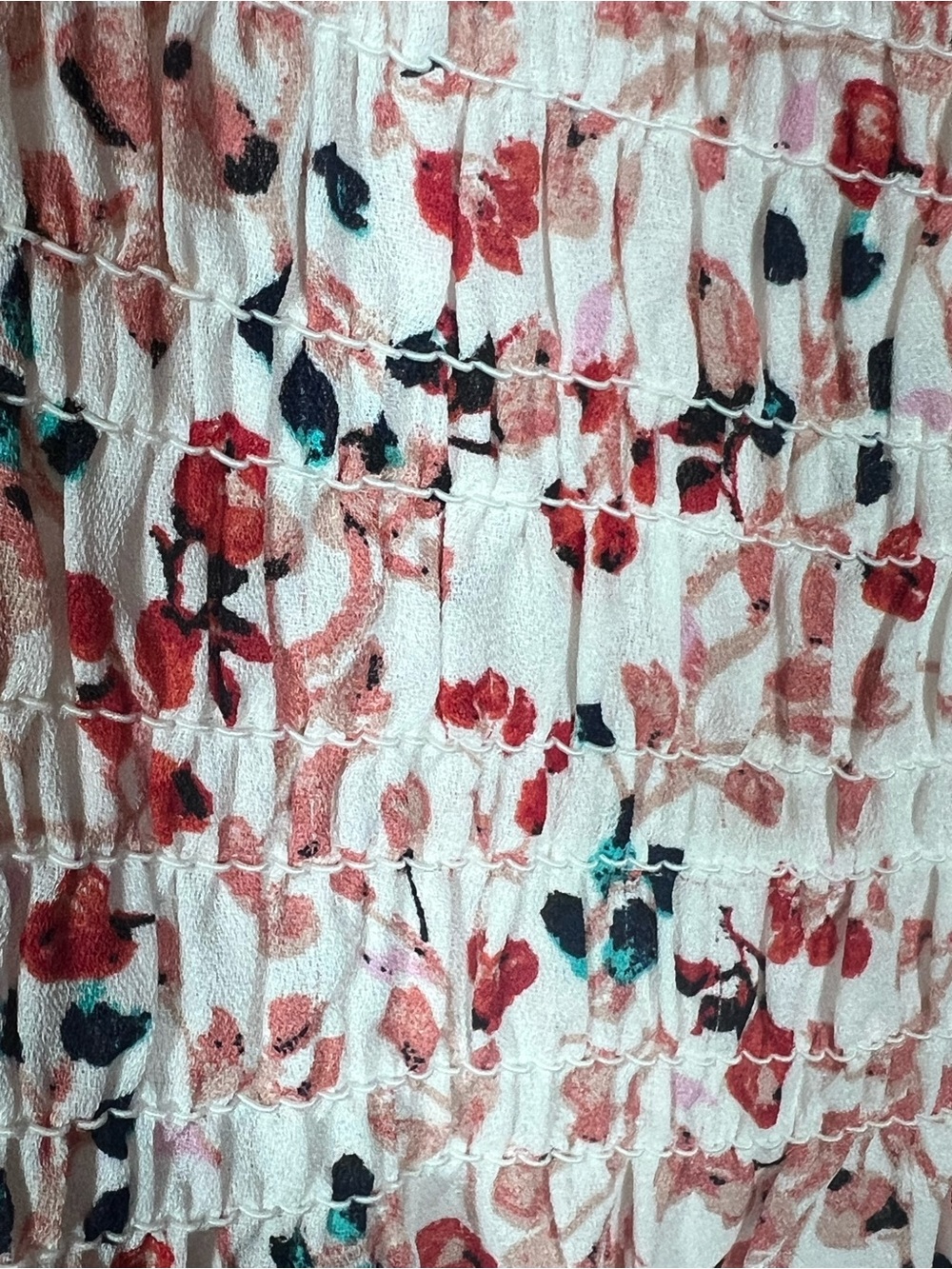 NWT Figueroa & Flower Boho Peasant Flowy Figure Flattering Smocked Tiered Maxi L - Picture 11 of 12